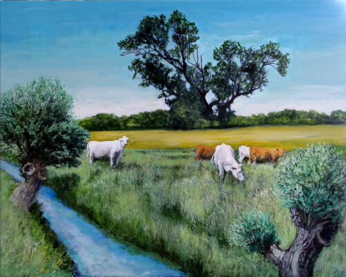 Haseldorfer  Marsch van Volker Burk, Schilderij te koop op Singulart