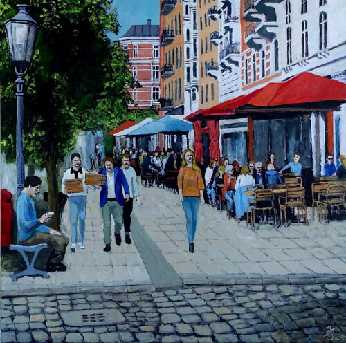 Im Schanzenviertel von Volker Burk, Malerei kaufen auf Singulart