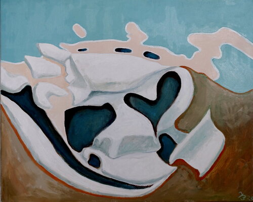 Eis am Rand des Teichs di Volker Burk, Pittura in vendita su Singulart
