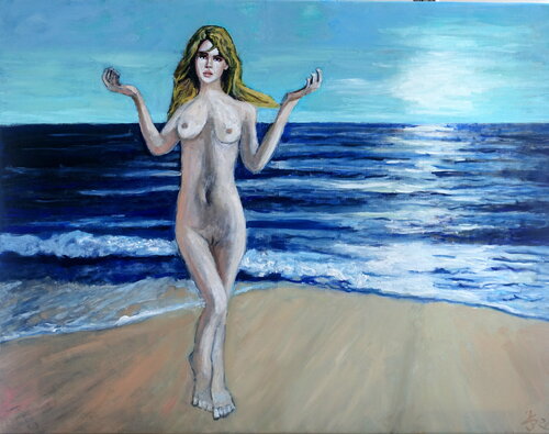 Am trand 3 by Volker Burk, Painting for Sale on Singulart