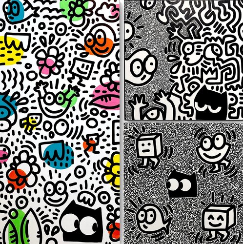 Confused Triptych par BBqueen, Peinture en vente sur Singulart