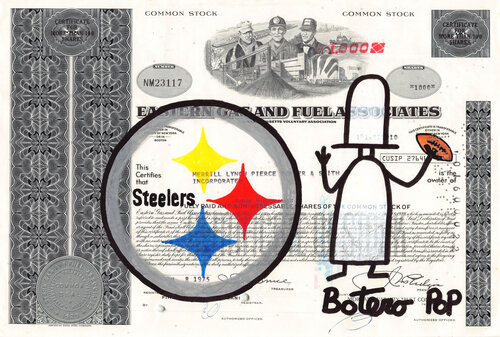Pittsburgh Steelers di Botero Pop, Pittura in vendita su Singulart