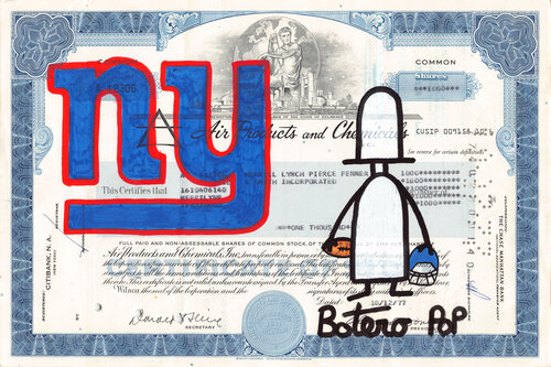 New York Giants di Botero Pop, Pittura in vendita su Singulart