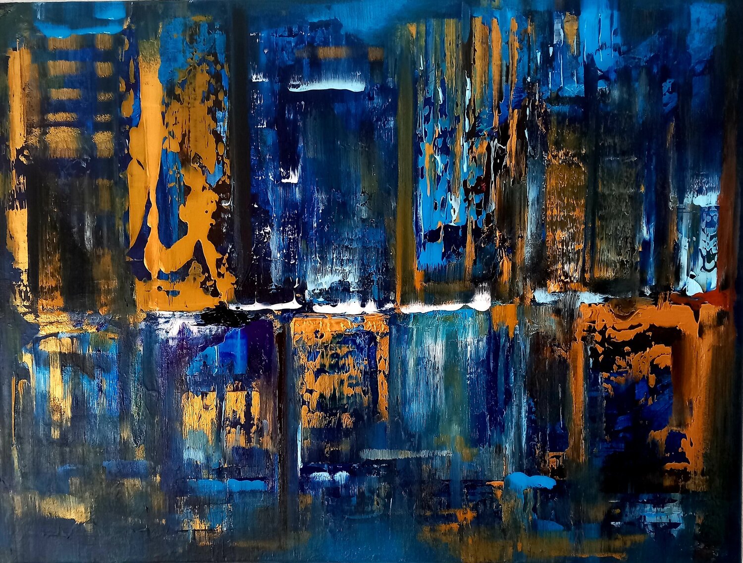 GOLD & BLUE Abstract Helena Graf