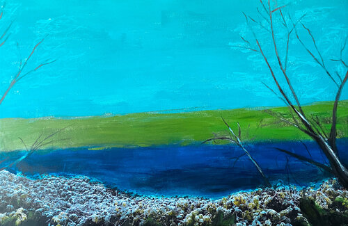 Blue November 05 von Antje Wanderer-Oberhaus, Malerei kaufen auf Singulart