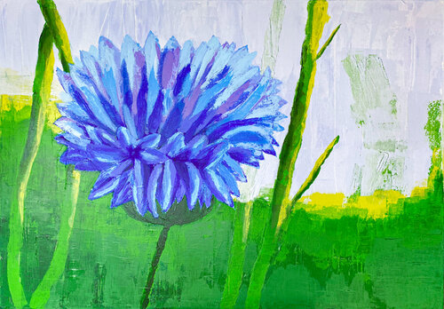 Kornblume van Antje Wanderer-Oberhaus, Schilderij te koop op Singulart