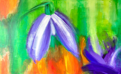 Schneeglöckchen 02 von Antje Wanderer-Oberhaus, Malerei kaufen auf Singulart