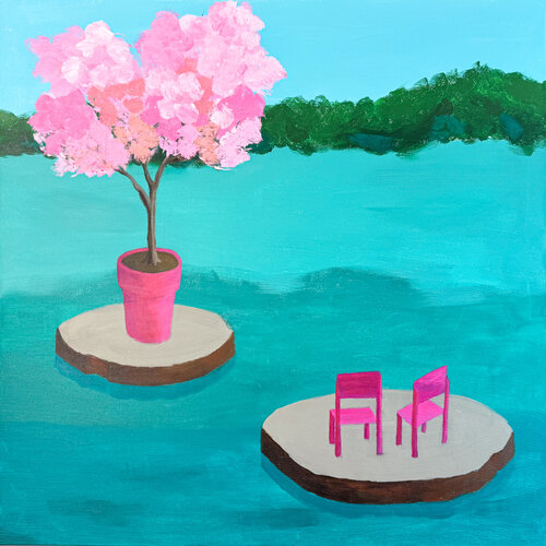 Small Islands - Spring van Antje Wanderer-Oberhaus, Schilderij te koop op Singulart