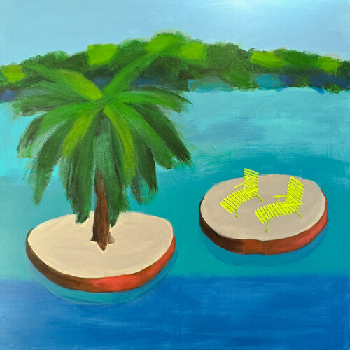 Small Islands - Summer van Antje Wanderer-Oberhaus, Schilderij te koop op Singulart