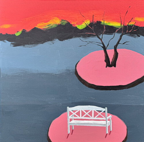 Small Islands - Winter van Antje Wanderer-Oberhaus, Schilderij te koop op Singulart