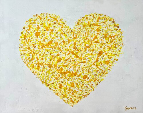 Heart yellow von SMKA.art, Malerei kaufen auf Singulart