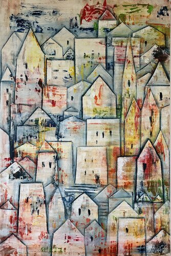 Italian Mountain Village by SMKA.art, Painting for Sale on Singulart