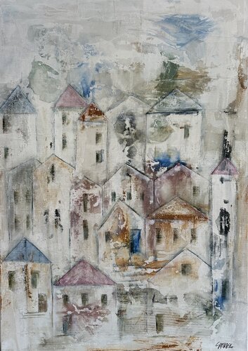 Mediterranean Echoes van SMKA.art, Schilderij te koop op Singulart