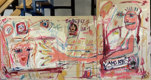 Goldfinger Goldfinger Goldfinger de Meinrad Hoyer, Pintura a la venta en Singulart