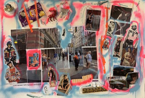 Rosalie und ihre Freunde gehen einkaufen in New York - Rosalie and her friends go shopping in New York von Meinrad Hoyer, Malerei kaufen auf Singulart