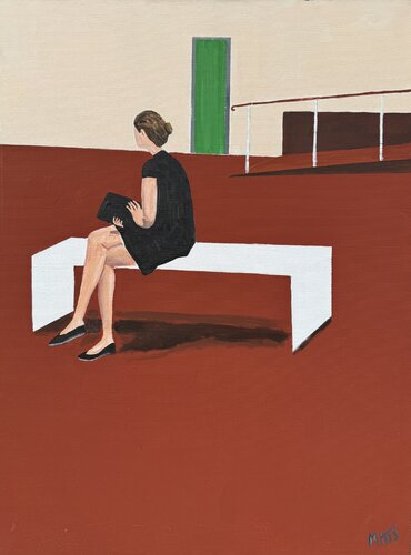 Wartende Frau - Waiting woman par Meinrad Hoyer, Peinture en vente sur Singulart