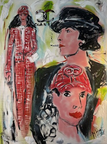 Homage an Coco Chanel - homage to Coco Chanel de Meinrad Hoyer, Pintura a la venta en Singulart