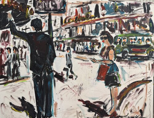 Shopping Lady van Meinrad Hoyer, Schilderij te koop op Singulart