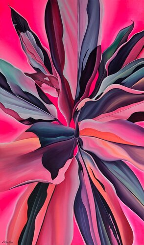 Pink Foliage di Katya Rozz, Pittura in vendita su Singulart