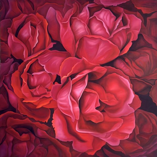 Crimson Field by Katya Rozz, 油畫 for Sale on Singulart