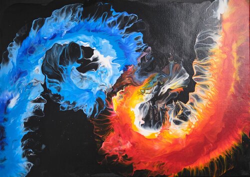 Feuer und Wasser van Dennis Bätz, Schilderij te koop op Singulart