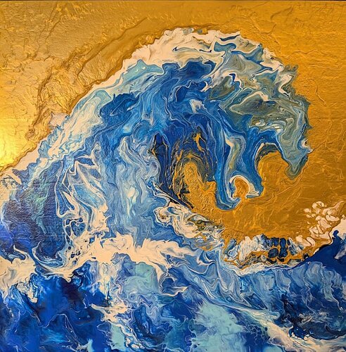 Nr. 2025125 "Die große Welle vor Kanagawa" di Dennis Bätz, Pittura in vendita su Singulart