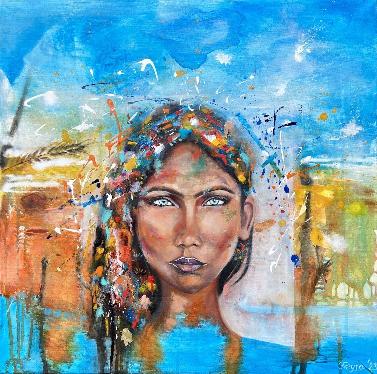 The Flower of the Waters Zuzana Freyja Originalgemälde zu verkaufen
