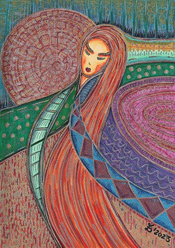 Lady Midday van Ewa Dura, Tekening te koop op Singulart