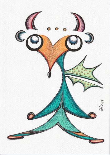 Luno. Fantastic creatures series. von Ewa Dura, Zeichnungen kaufen auf Singulart