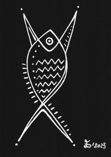 The Fish - The Man von Ewa Dura, Zeichnungen kaufen auf Singulart