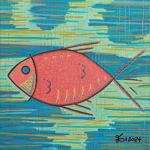 The Elements. Water. Fish. von Ewa Dura, Malerei kaufen auf Singulart