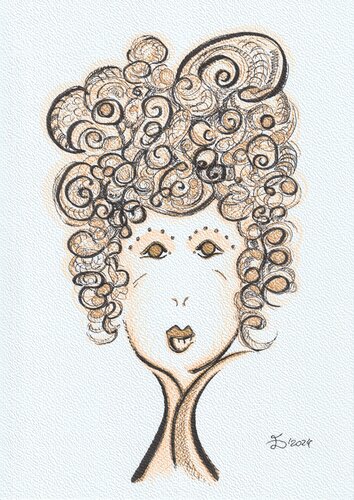 The Lady in Gold van Ewa Dura, Tekening te koop op Singulart