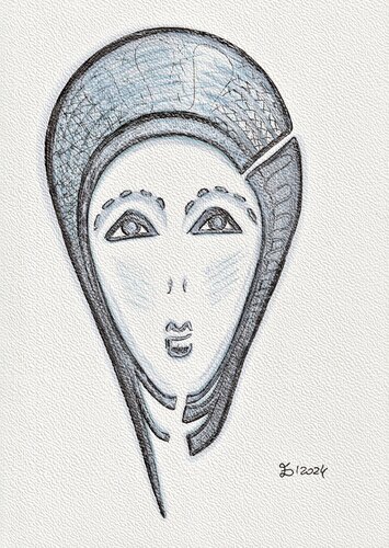 The Lady in Silver di Ewa Dura, Disegno in vendita su Singulart