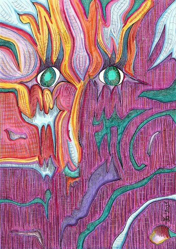 Fire Face von Ewa Dura, Malerei kaufen auf Singulart