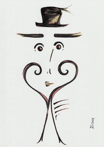 ...in-a-bowler-hat von Ewa Dura, Zeichnungen kaufen auf Singulart