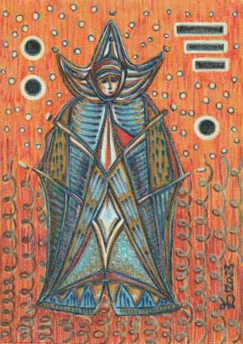 Warrior in Orange von Ewa Dura, Malerei kaufen auf Singulart