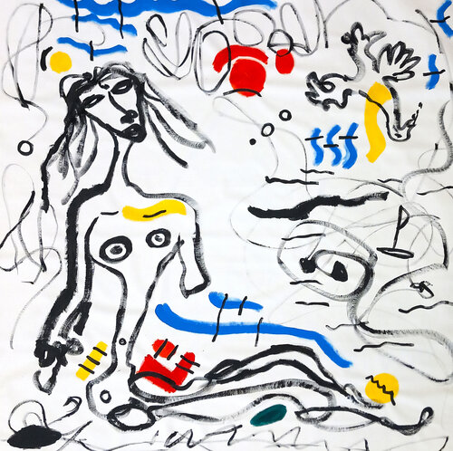Vénus à la plage (Mouvement "Le nouveau Brutalisme") van 0xec6d0, Schilderij te koop op Singulart