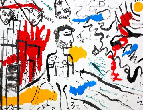 Le destin de l'Homme (Mouvement "Le Nouveau Brutalisme") van 0xec6d0, Schilderij te koop op Singulart