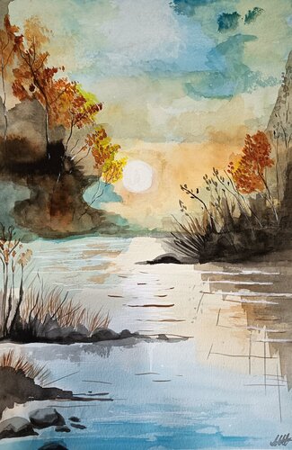 Il canto del crepuscolo van Melissa Gazzola, Schilderij te koop op Singulart