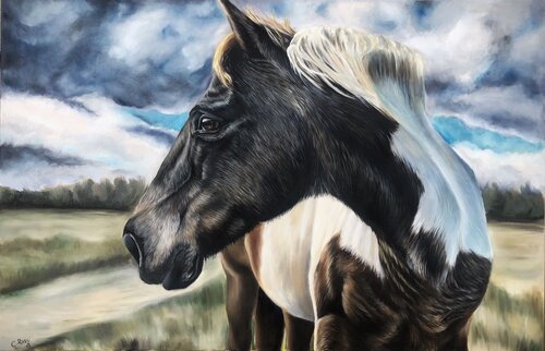 Un cheval sous l'orage de Chris Rossi, Pintura a la venta en Singulart