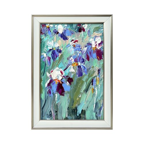 Rainy irises van Svitlana Andriichenko, Schilderij te koop op Singulart