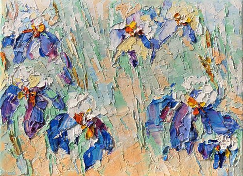 Gentle irises di Svitlana Andriichenko, Pittura in vendita su Singulart