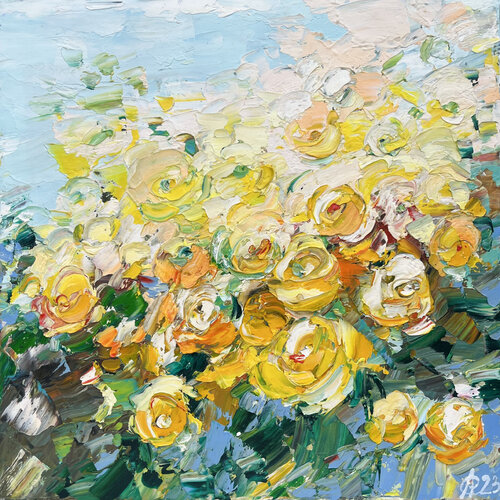Yellow roses von Svitlana Andriichenko, Malerei kaufen auf Singulart