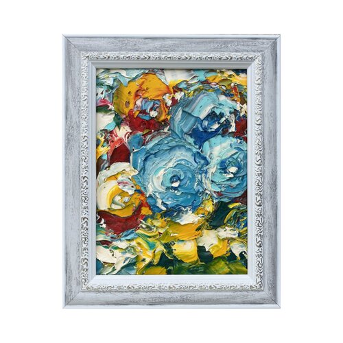 Dominance of light blue roses di Svitlana Andriichenko, Pittura in vendita su Singulart