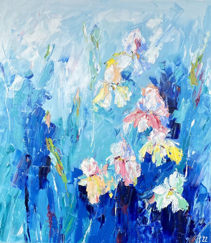 Gentle irises by Svitlana Andriichenko, 회화 for Sale on Singulart