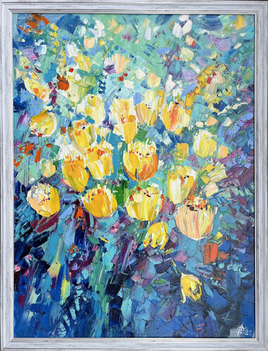 Cheerful tulips di Svitlana Andriichenko, Pittura in vendita su Singulart