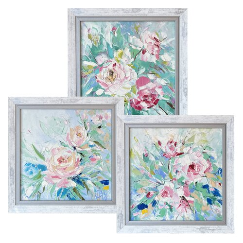 Rose Collection (3 oil paintings "Tenderness", "Romance", "Loving Rose") Svitlana Andriichenko