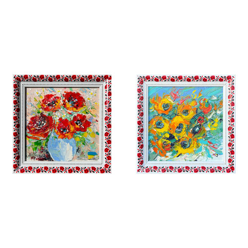 Flower collection (2 oil paintings "Poppy is a magical flower", "Courage") Svitlana Andriichenko