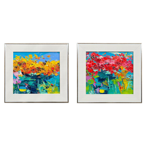 Flower collection (2 oil paintings “Flower cloud“, “Poppies in the field“) di Svitlana Andriichenko, Pittura in vendita su Singulart