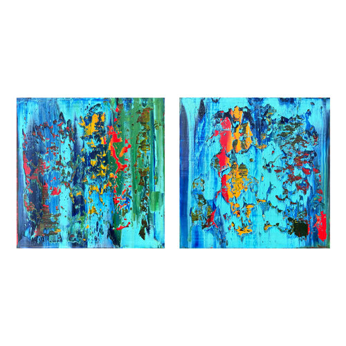 Collection of  2 oil paintings ("Weather in the house", "Weather forecast") di Svitlana Andriichenko, Pittura in vendita su Singulart